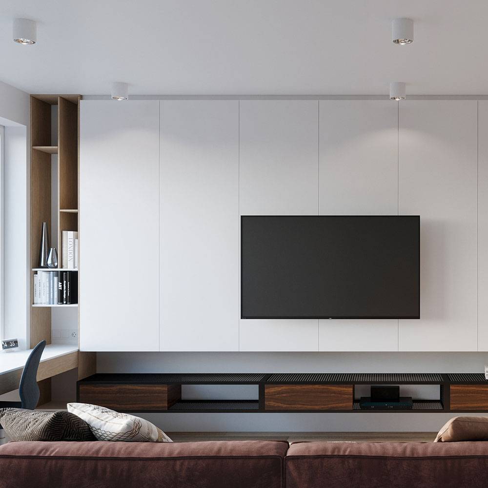 Spots Deckenleuchte Aufbauspot GU10 Deckenlampe skandinavisch weiß, Wohnzimmer Treppenhaus Flur, 1x GU10 Fassung, DxH 12x11 cm