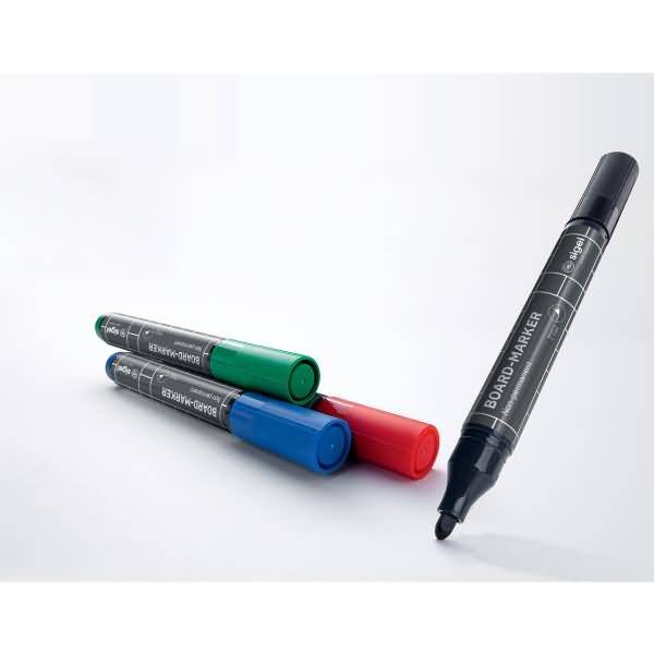 Board-Marker Rundspitze 2-3mm Tinte schwarz/blau/rot/grün 4 Stück
