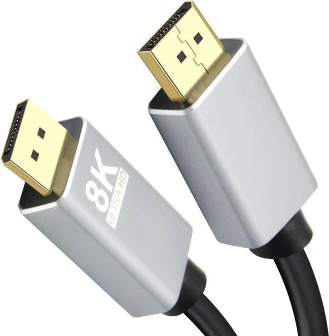 Helos Anschlusskabel, DisplayPort Stecker/Stecker, PREMIUM 8K, 5,0m, schwarz DisplayPort 1.4 Stecker/Stecker , PREMIUM ,