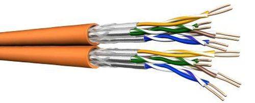 Draka Duplex-Installationskabel UC900HS23, Cat. 7, S/FTP (PiMF), halogenfrei, orange, 100 m Trommel