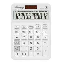 MediaRange MROS191, Desktop, Einfacher Taschenrechner, 12 Ziffern, Batterie/Solar, Weiß