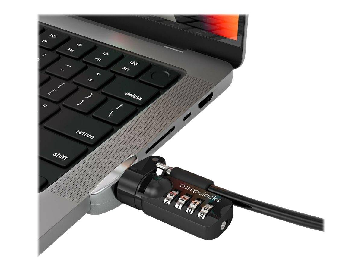 Compulocks Ledge Lock Adapter for MacBook Pro 14"" M1, M2 & M3 with Combination Cable - Sicherheitsschlossadapter - mit