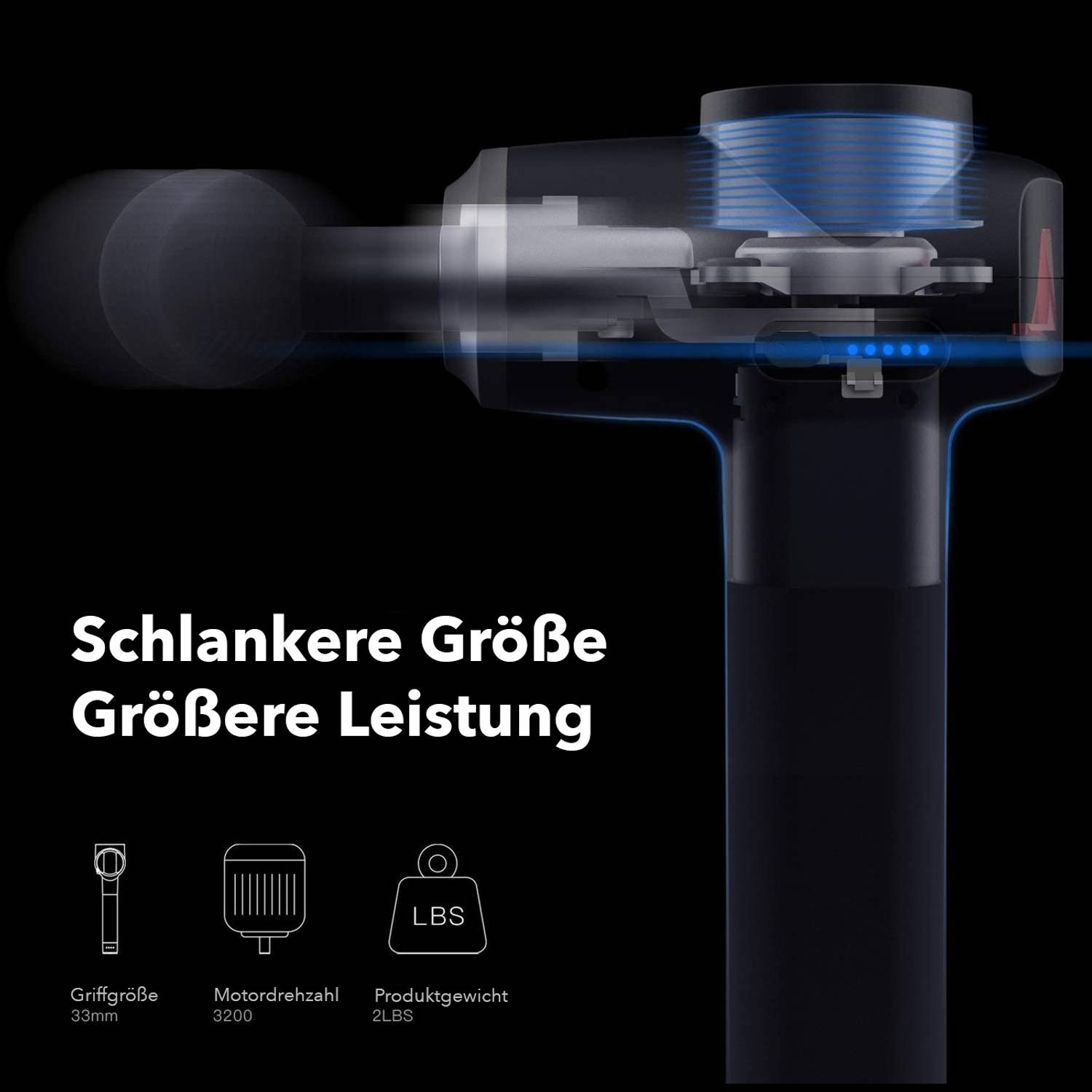 NAIPO Massagepistole »MGPC-007«, NAIPO Massage Gun Tiefengewebe Muskel Percussion Massagegerät