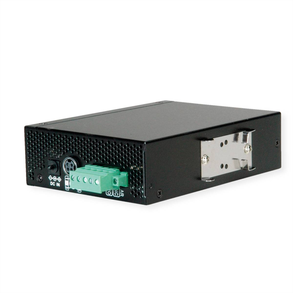 ROLINE Industrie Konverter Gigabit Ethernet - Dual Speed 100/1000 Fiber, mit PoE Funktion