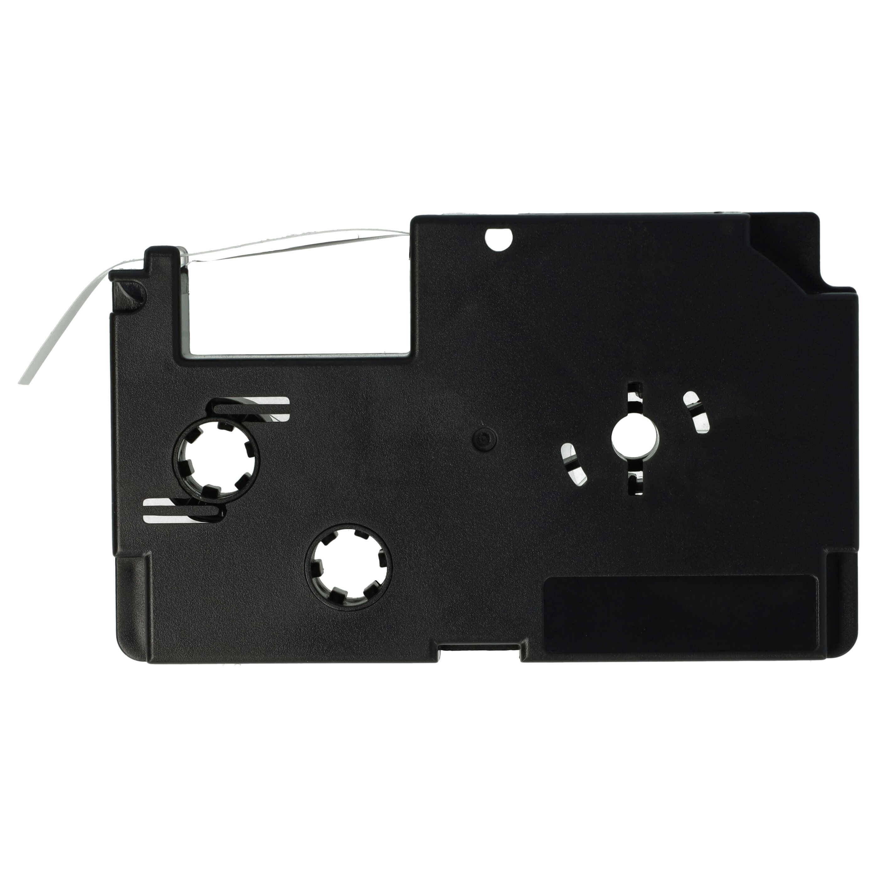 vhbw Schriftband-Kassette kompatibel mit Casio KL-300, KL-70E, KL-200E, KL-60, KL-7400, KL-7000, KL-7200 Etiketten-Drucker 8m x 6mm Schwarz auf Weiß