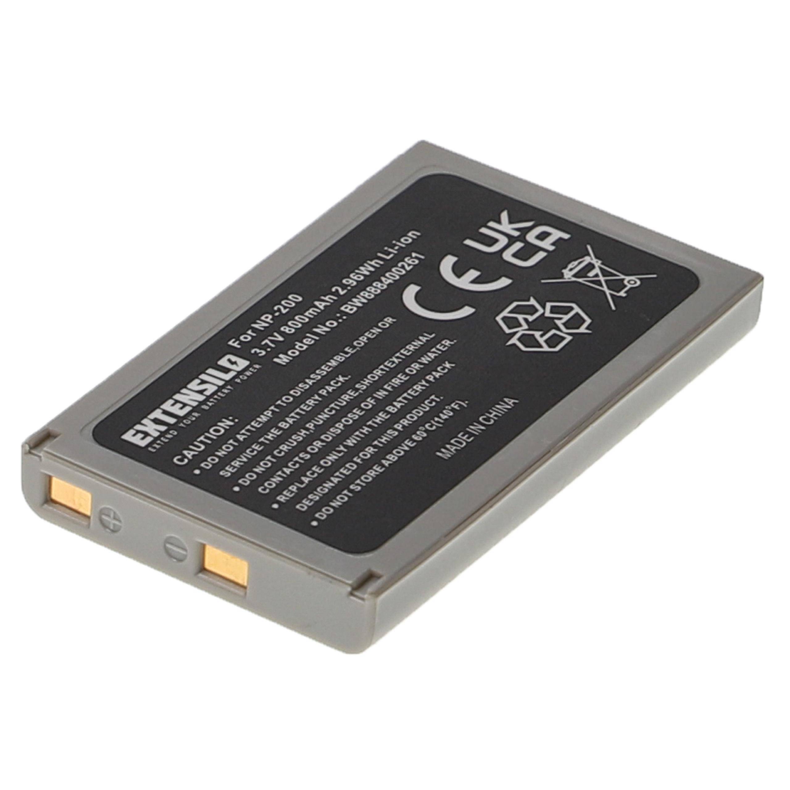 Wiederaufladbare Lithium-Ionen-Batterie mit Herstellerangaben, zeigt eine Kapazität von 1300mAh, Sicherheitssymbole und Text 