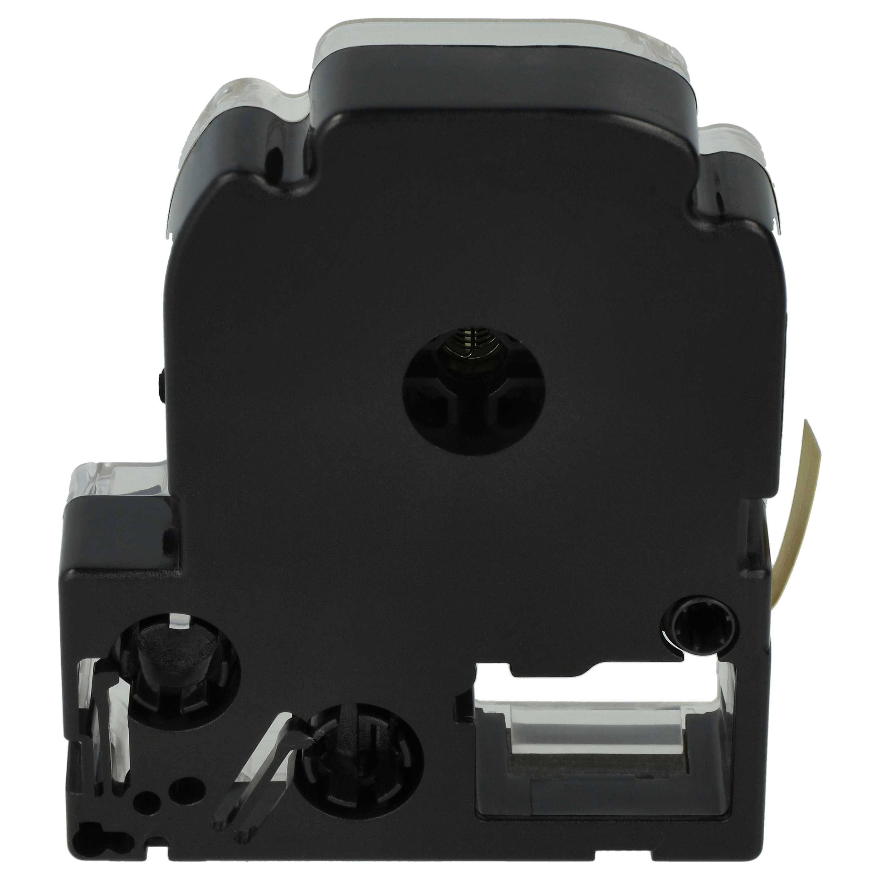 vhbw Schriftband-Kassette kompatibel mit KingJim SR530, SR550, SR530C, SR3900P, SR6700D, SR40, SR750 Etiketten-Drucker 8m x 6mm Schwarz auf Gelb