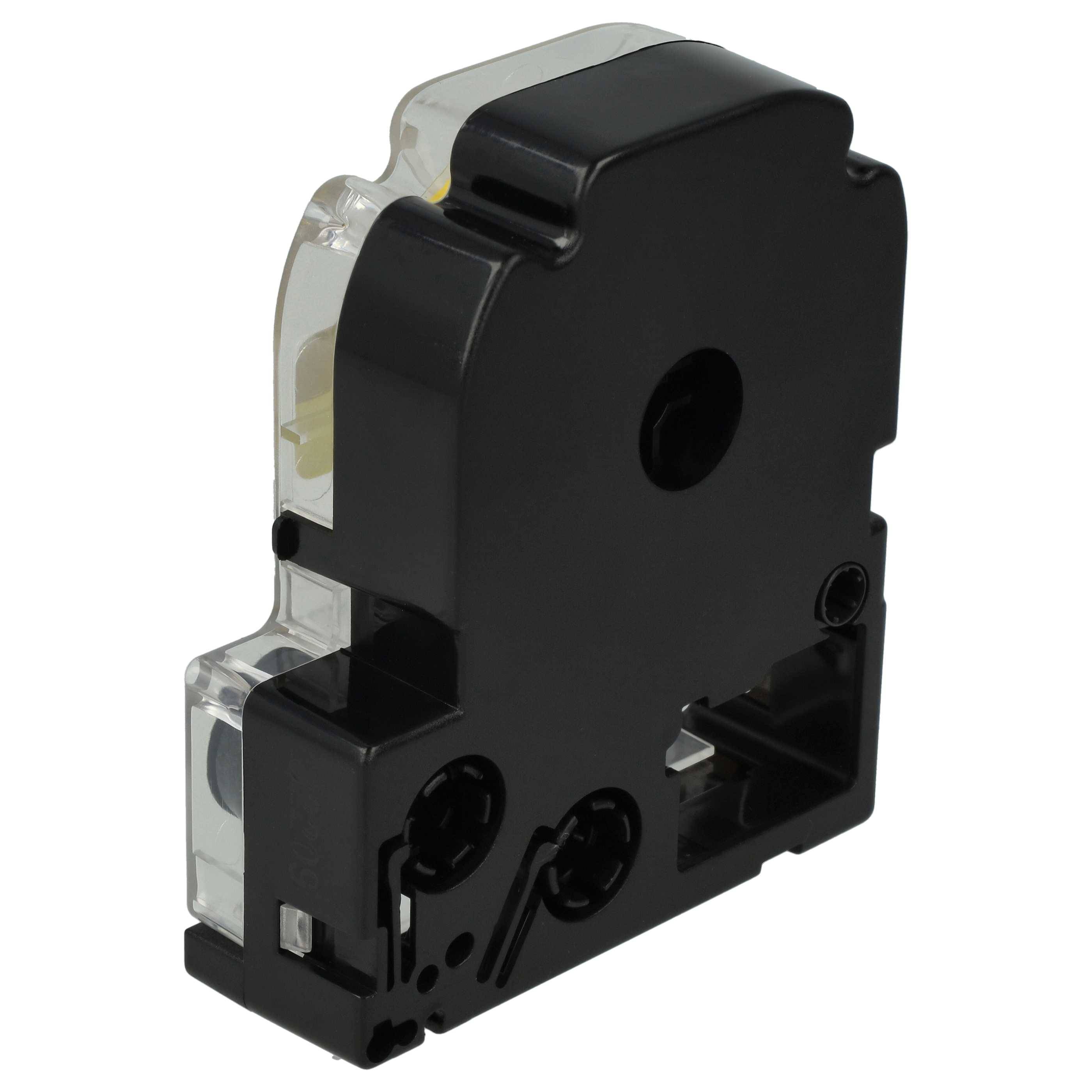 vhbw Schriftband-Kassette kompatibel mit KingJim SR530, SR550, SR530C, SR3900P, SR6700D, SR40, SR750 Etiketten-Drucker 8m x 6mm Schwarz auf Gelb