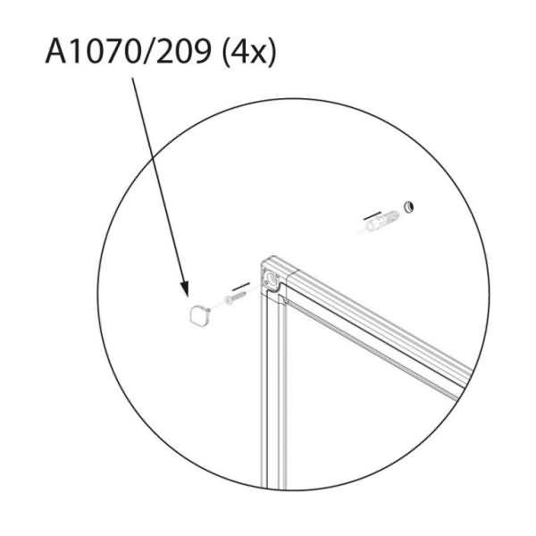 Abdeckkappe für Ecke von X-tra! LIne Tafeln