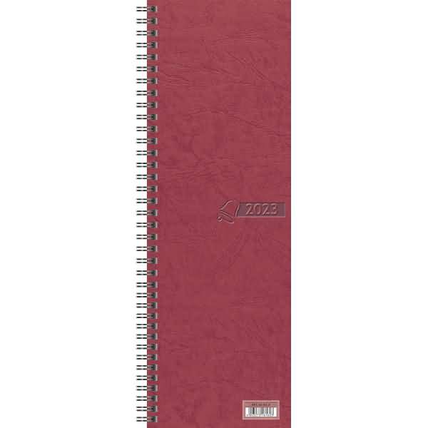 Vormerkbuch 100x296mm 1 Woche auf 2 Seiten rot Kalendarium 2023