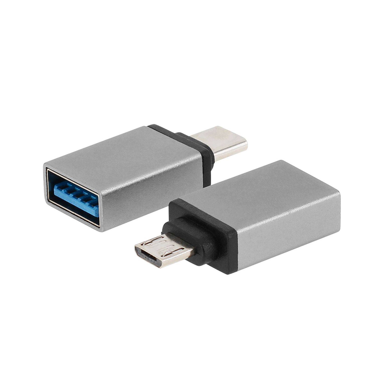 USB Adapter USB auf Micro-USB Ladeadapter für Smartphones, Tablets,Kameras oder Computer/Laptops Silber Micro-USB