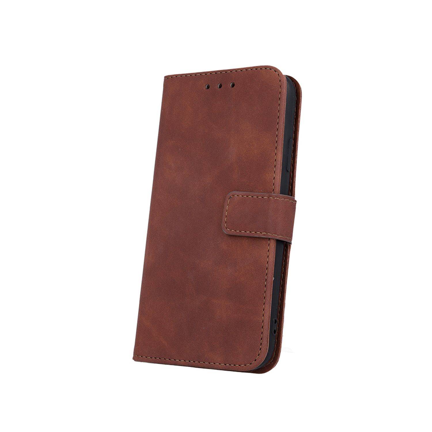 Smart Velvet Case Tasche Hülle kompatibel mit Samsung Galaxy A13 4G Cover Magnet Buch-Tasche Braun