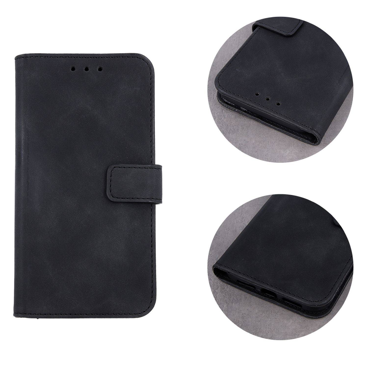 Smart Velvet Case Tasche Hülle kompatibel mit Xiaomi 12 5G Cover Magnet Buch-Tasche Schwarz