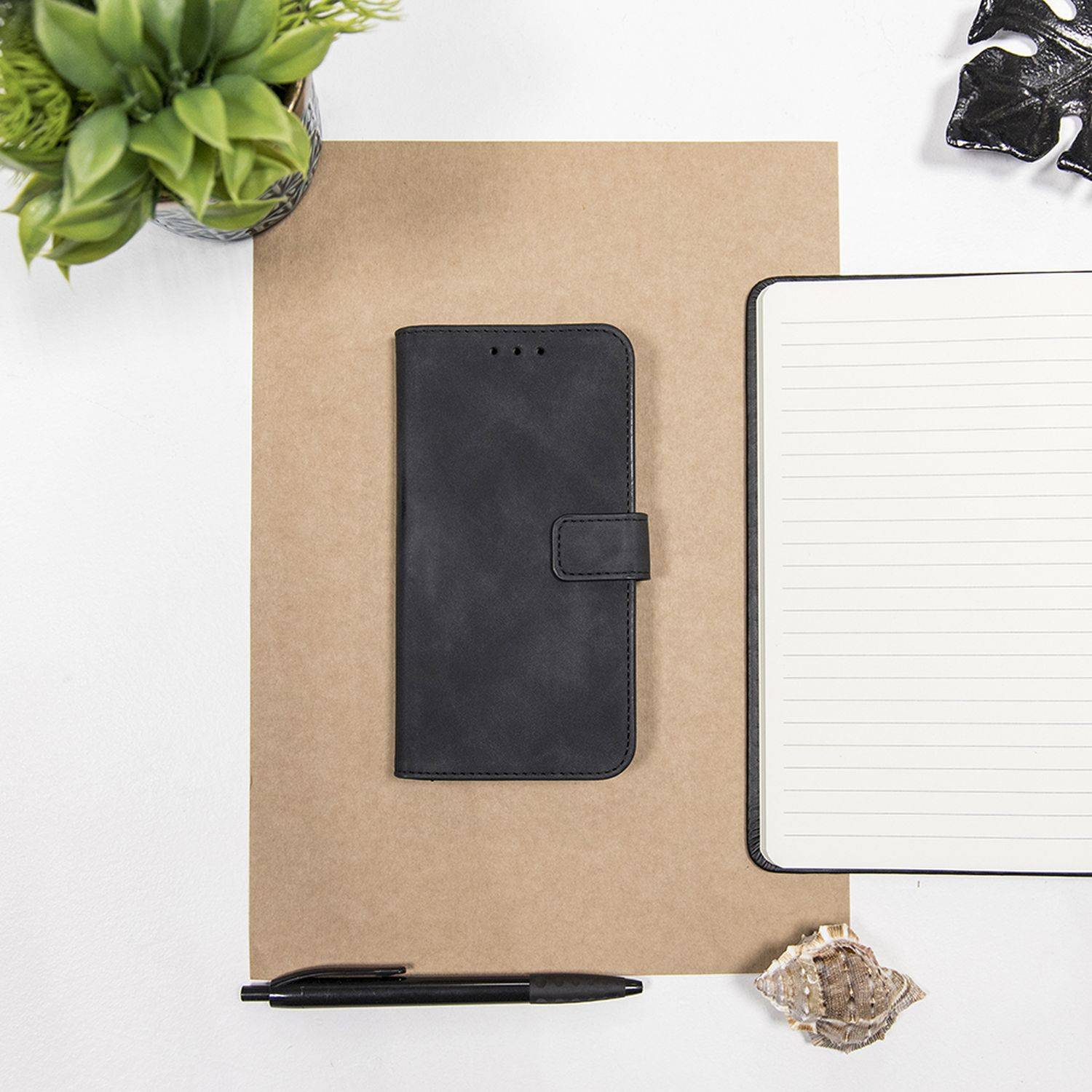 Smart Velvet Case Tasche Hülle kompatibel mit Xiaomi 12 5G Cover Magnet Buch-Tasche Schwarz