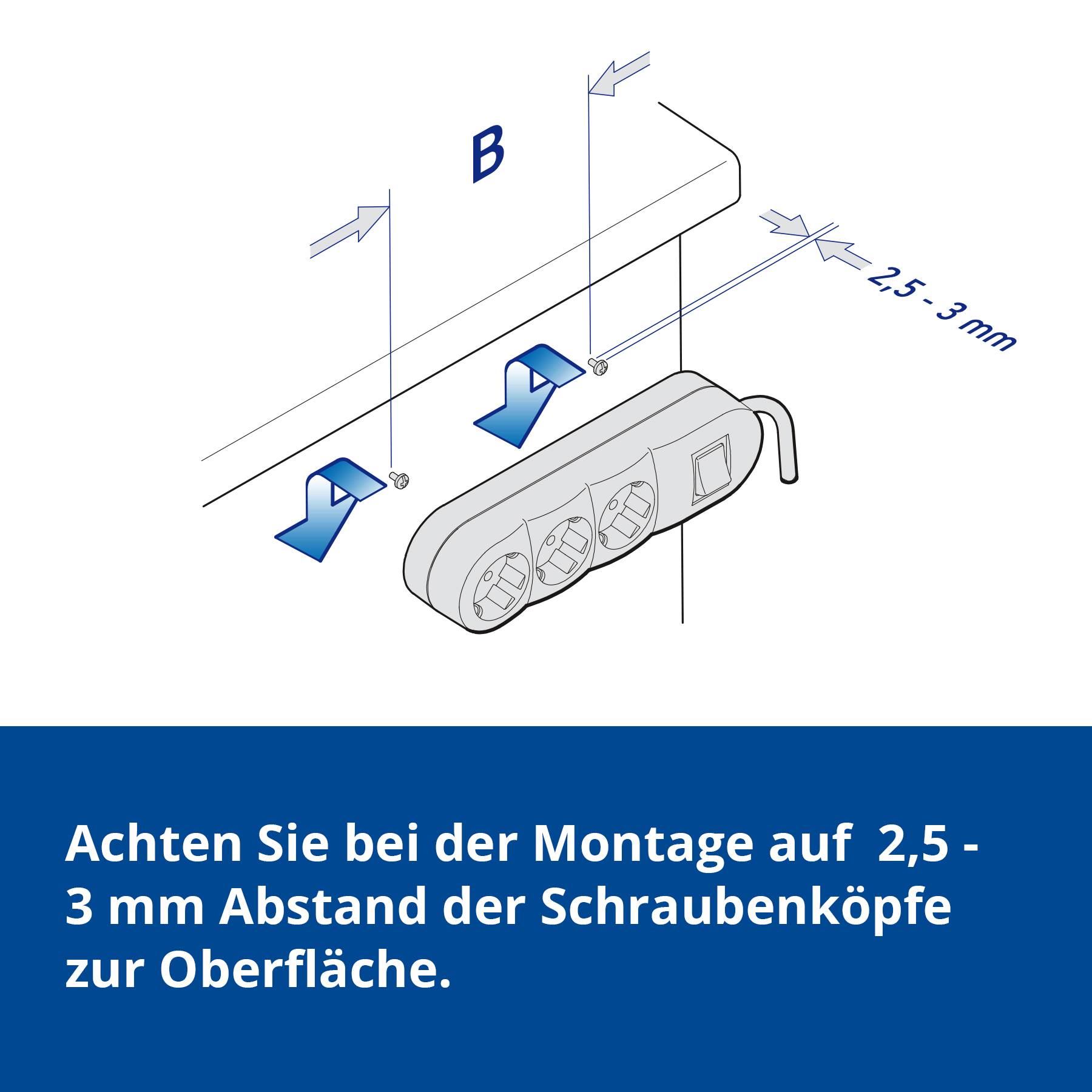ALING-CONEL 3-fach Schutzkontakt Steckdosenleiste mit Ein/Aus Schalter 16A/ 250V~ (1,5m Verbindungskabel) Weiß