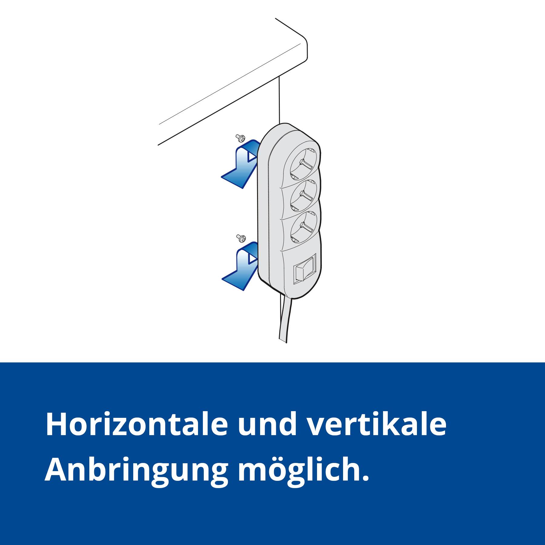 ALING-CONEL 3-fach Schutzkontakt Steckdosenleiste mit Ein/Aus Schalter 16A/ 250V~ (10 m Verbindungskabel) Anthrazit