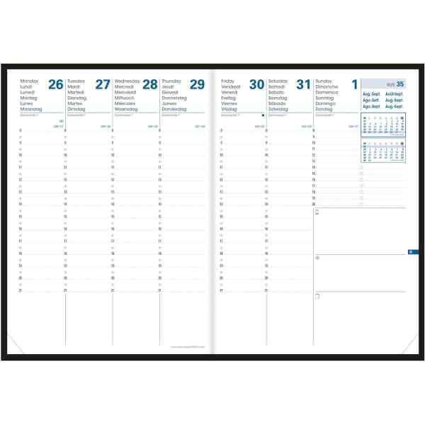 Buchkalender Planning 21 15x21cm 16 Monate Everest Bordeaux 2024