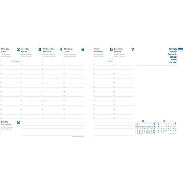 Buchkalender Executif R 16x16cm Pure Blatt 2024
