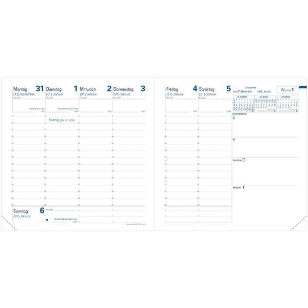 Buchkalender Executif 16x16cm Toscana korallenrosa 2024