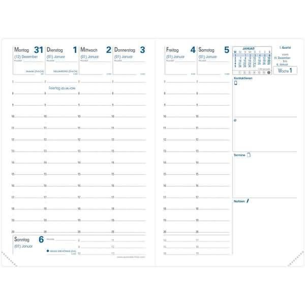 Kalender Geschäftbus 10x15cm Club himbeerrot 2026
