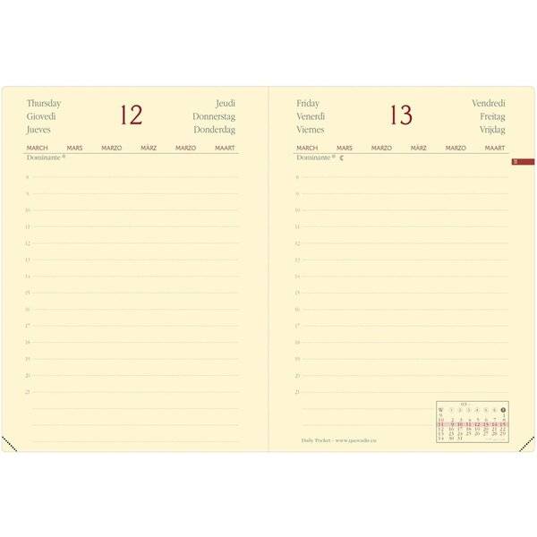 Kalender Daily Pocket 8,8x13cm Silk schwarz 2027