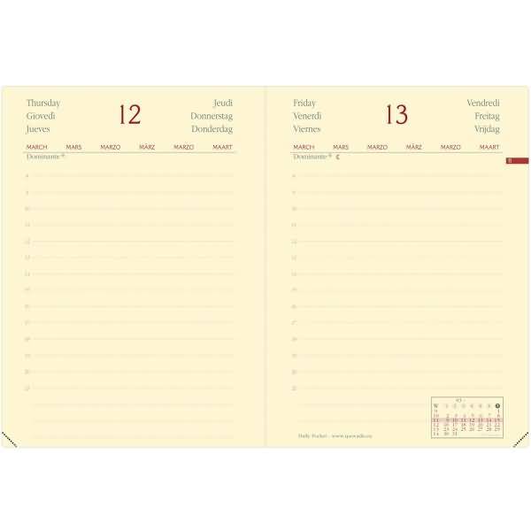 Kalender Daily Pocket 8,8x13cm Silk schwarz 2026