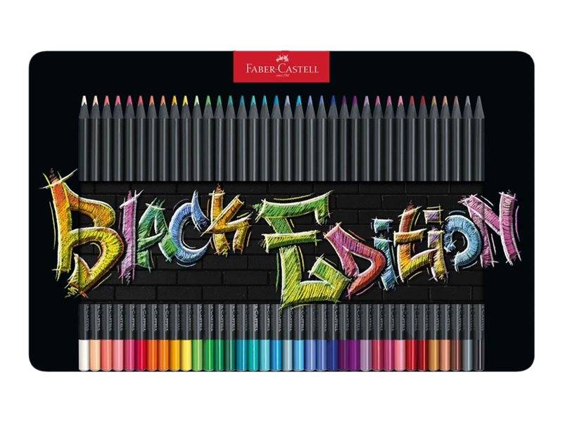 FABER-CASTELL Black Edition - Farbstift - ausgewählte leuchtende Farben (Packung mit 36)