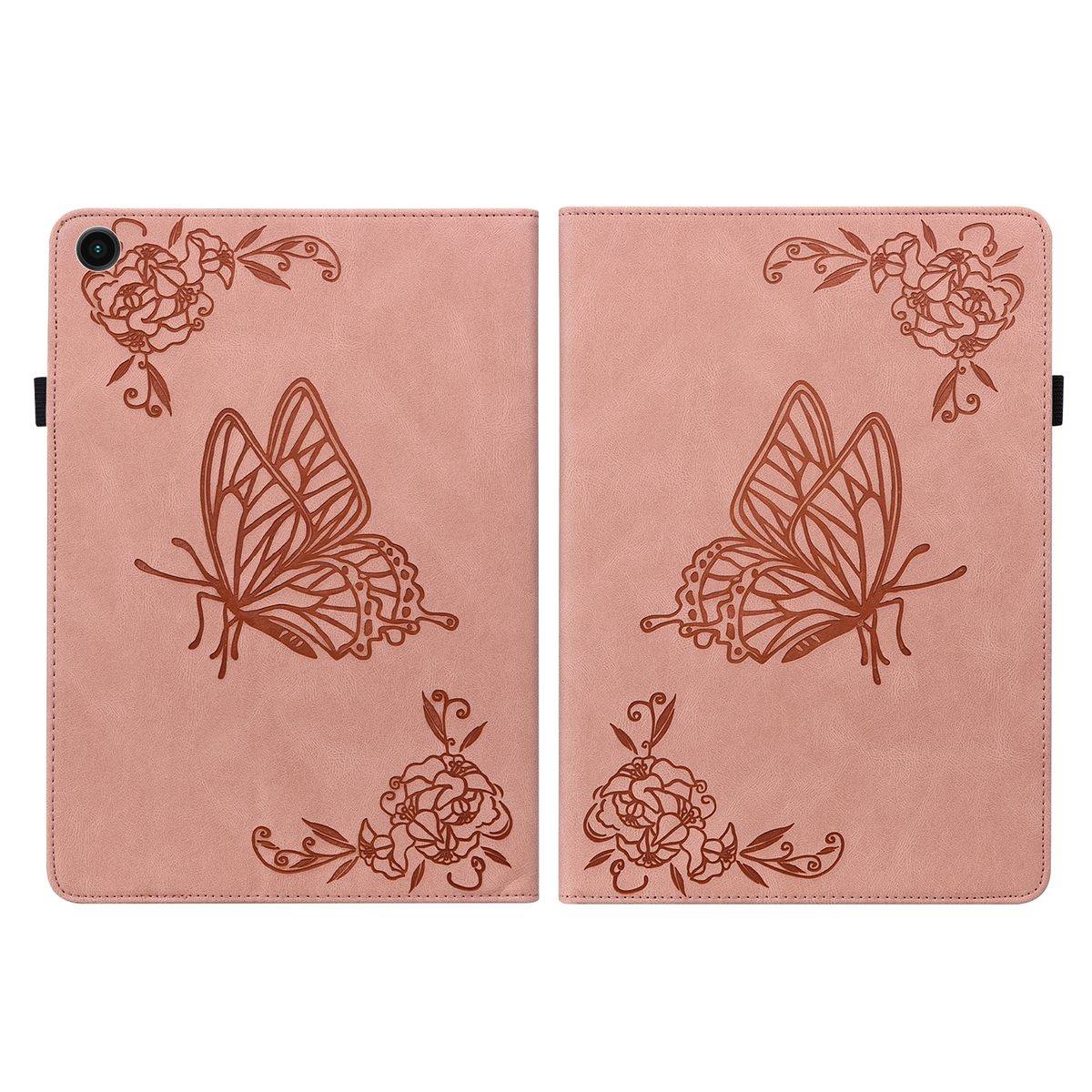 Für Samsung Galaxy Tab A8 10.5 2021 Design Muster Rose Gold Kunstleder Hülle Cover Tablet Tasche Neu