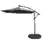 300cm LED Ampelschirm Sonnenschirm mit fächerförmigem Sockel - Grau