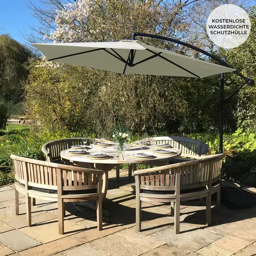 3m freitragender Sonnenschirm - Creme 3m freitragender Sonnenschirm - Creme