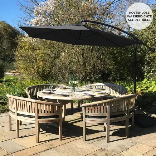 3m freitragender Sonnenschirm - Schwarz 3m freitragender Sonnenschirm - Schwarz