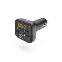 Schwarzer Kfz-Zigarettenanzünder-Adapter mit orangefarbenem LED-Display, das 106.2 anzeigt, und doppelten USB-Anschlüssen