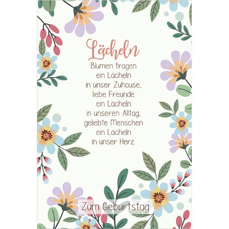 SUSY CARD Geburtstagskarte Lyrics "Lächeln"