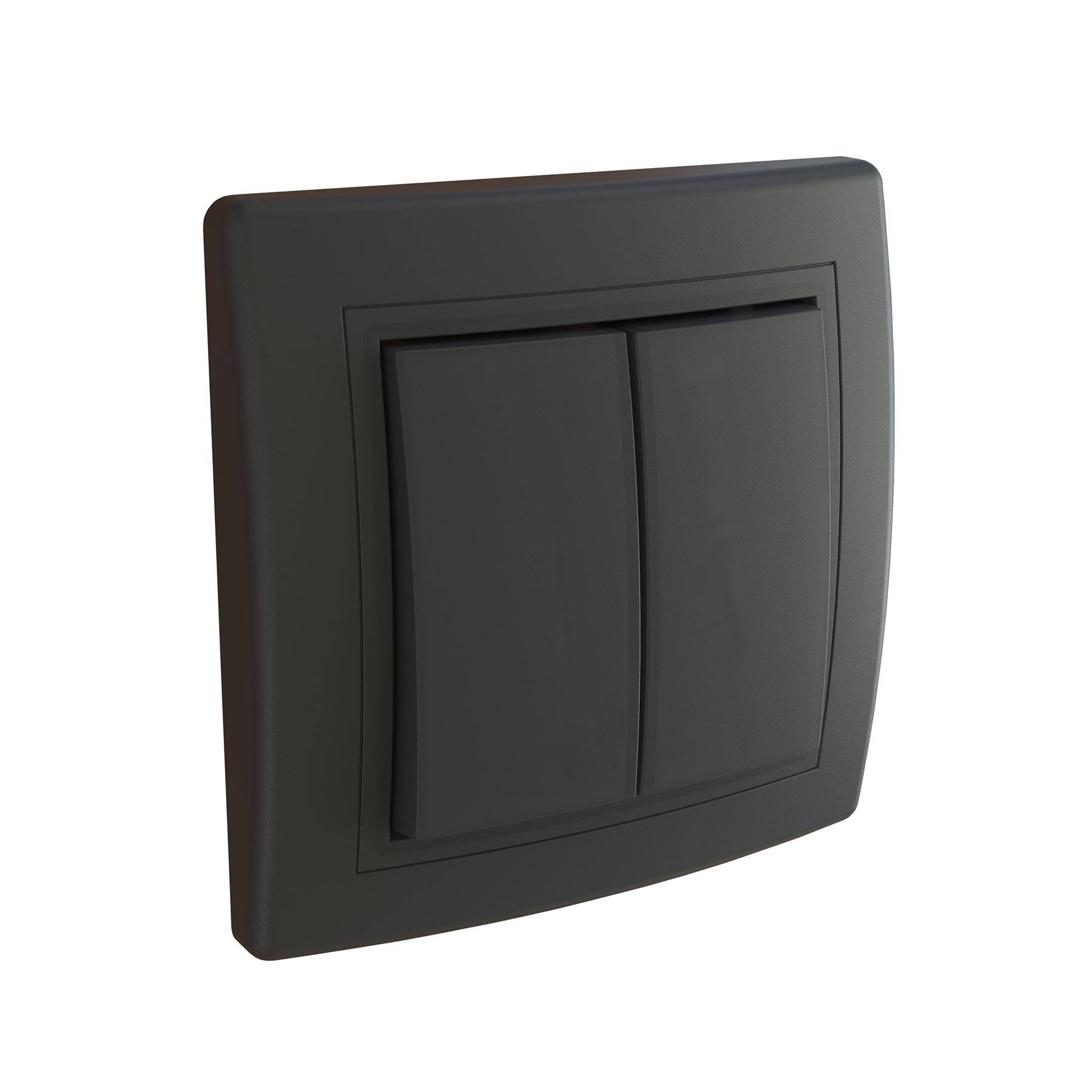 ALING-CONEL Unterputz-Doppelwechselschalter 10AX/250V~ inkl.Rahmen Schwarz Soft Touch