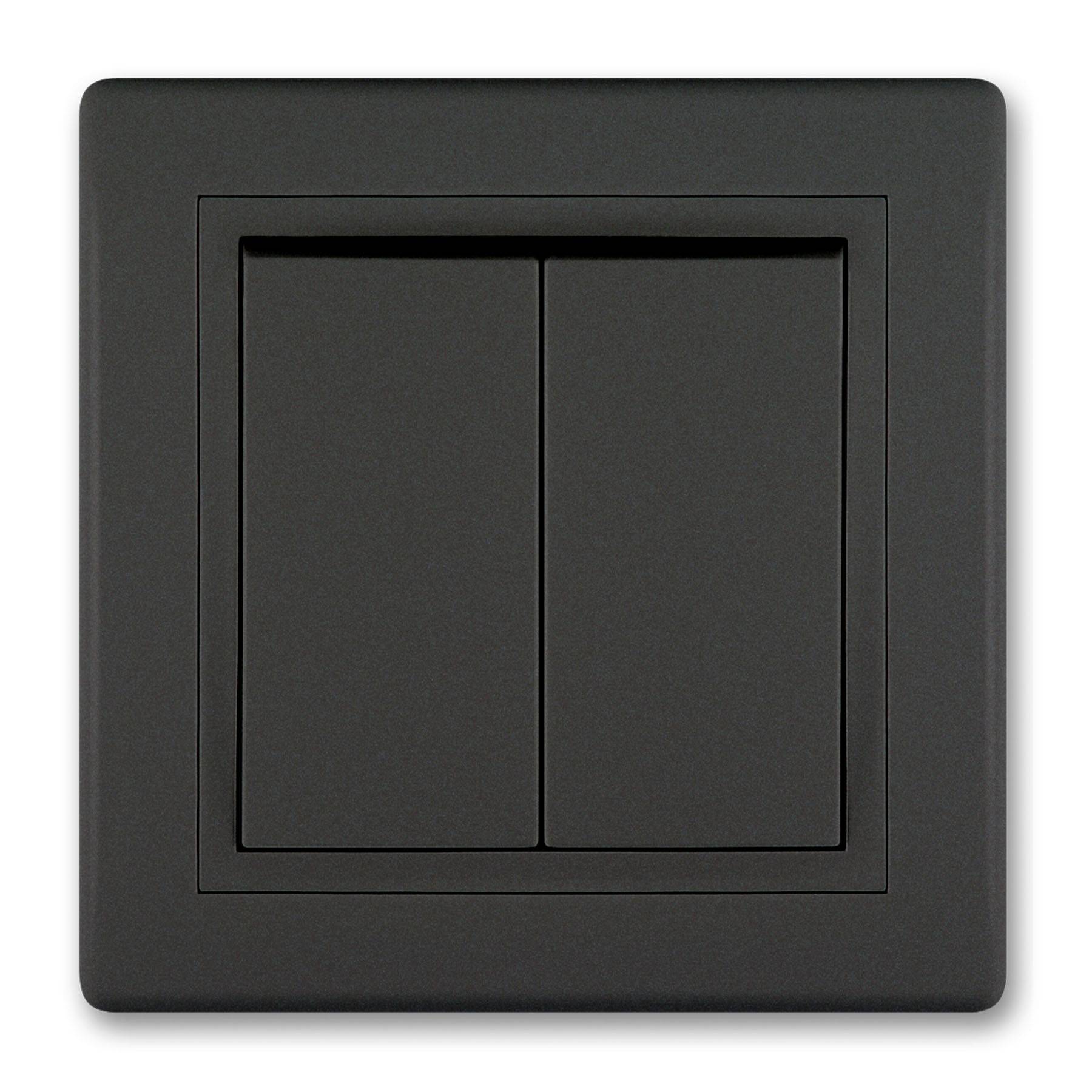 ALING-CONEL Unterputz-Serienschalter 10AX/250V~ inkl.Rahmen Schwarz Soft Touch