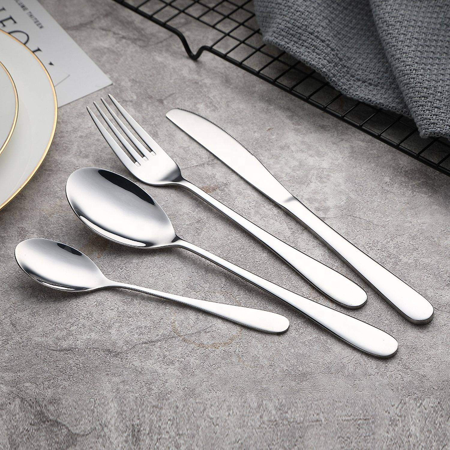Besteckset für 6 Personen 24-teilig 18/10 Edelstahl Essbesteck Besteck