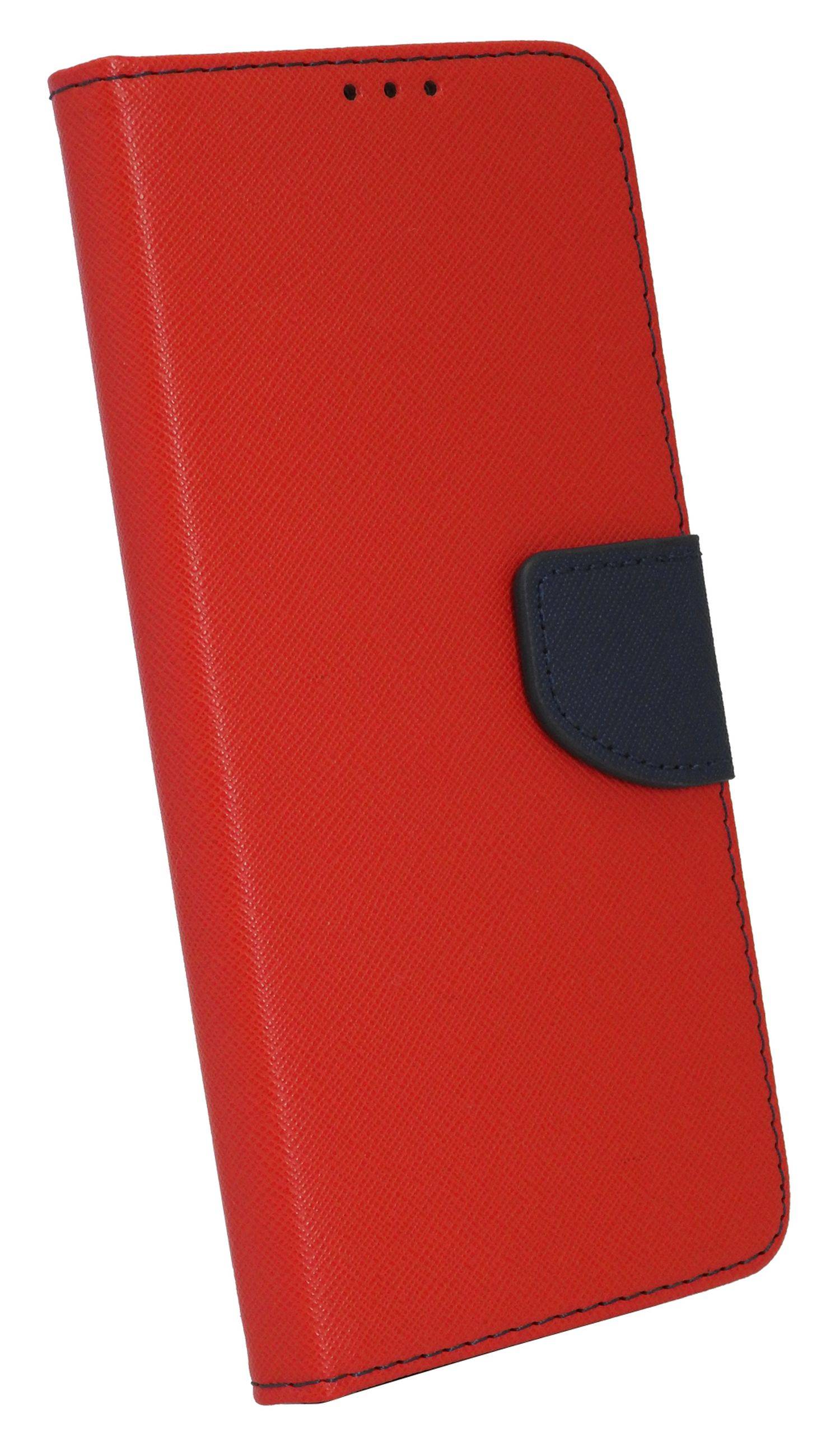 Buch Tasche "Fancy" kompatibel mit XIAOMI REDMI NOTE 11T 5G Handy Hülle Etui Brieftasche Schutzhülle mit Standfunktion, Kartenfach Rot-Blau