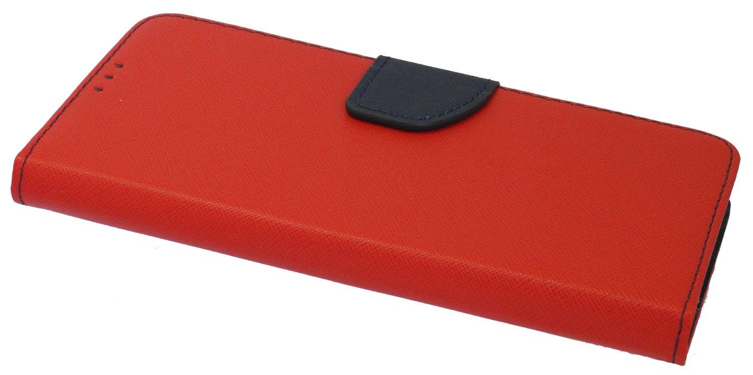 Buch Tasche "Fancy" kompatibel mit XIAOMI REDMI NOTE 11s 5G Handy Hülle Etui Brieftasche Schutzhülle mit Standfunktion, Kartenfach Rot-Blau