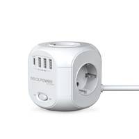 RealPower PowerBox 431, 1,8 m, Indoor, Weiß, 4 AC-Ausgänge, 250 V, 50 Hz