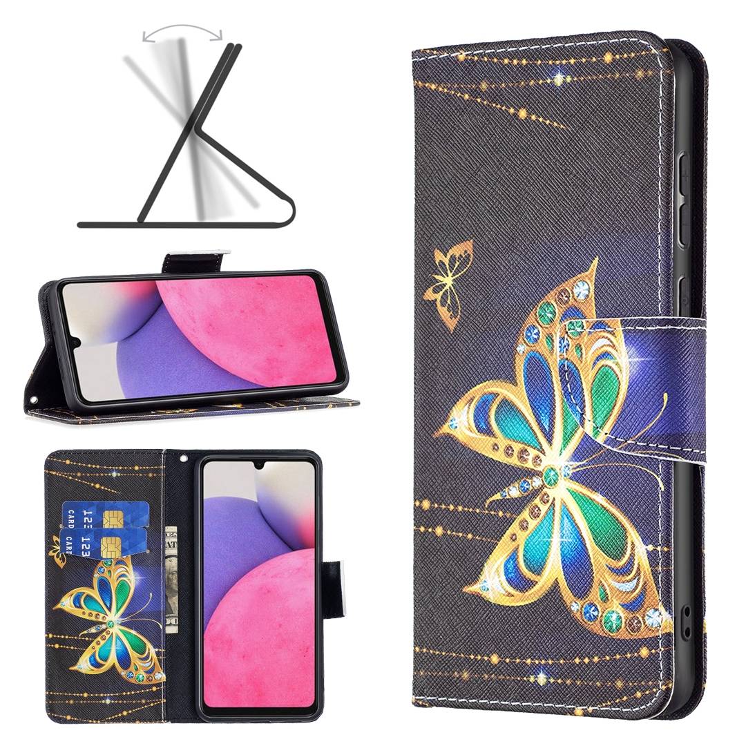 Für Samsung Galaxy A33 5G Kunstleder Handy Tasche Book Motiv 6 Schutz Hülle Case Cover Etui Neu