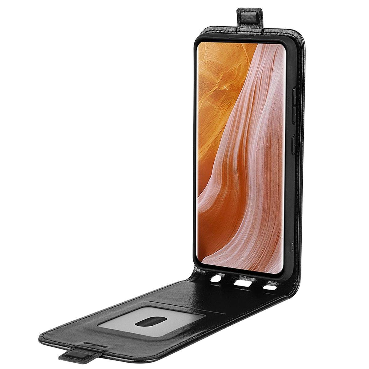 Fliptasche Premium Schwarz für ZTE Axon 40 Ultra Hülle Case Cover Schutz Zubehör Etui Neu
