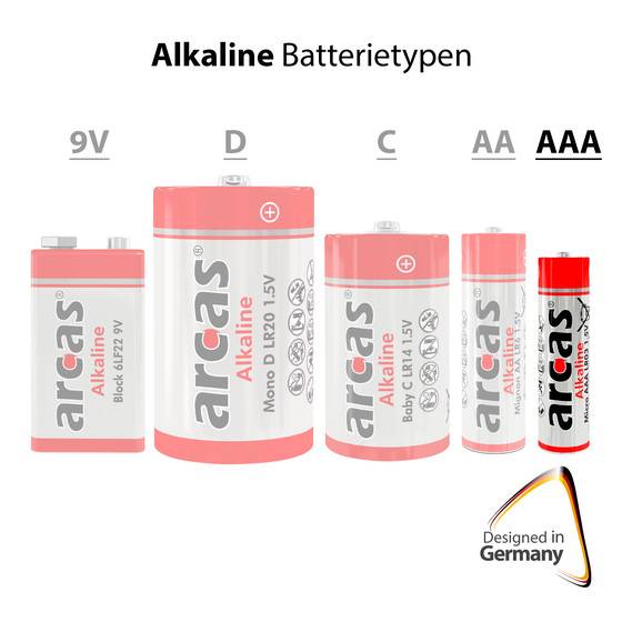 ChiliTec 23312 Micro-Batterien ARCAS Alkaline Typ AAA/LR03, 1,5V, 36er Flat-Pack