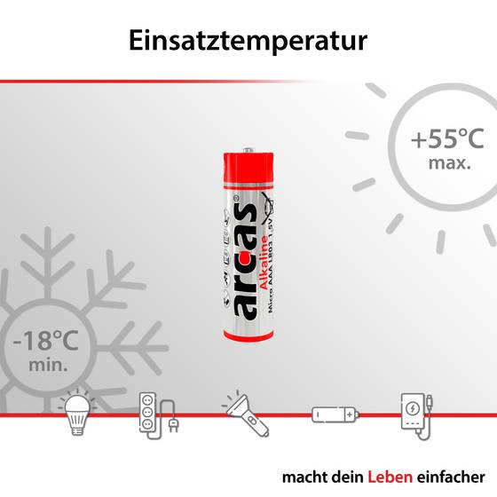 ChiliTec 23312 Micro-Batterien ARCAS Alkaline Typ AAA/LR03, 1,5V, 36er Flat-Pack