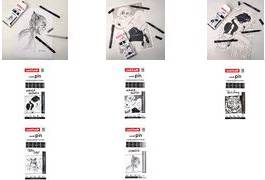 uni-ball Fineliner PIN ''Manga Shonen'' PF, 5er Set wasserbeständige, pigmentierte Tinte, metalleingefasste