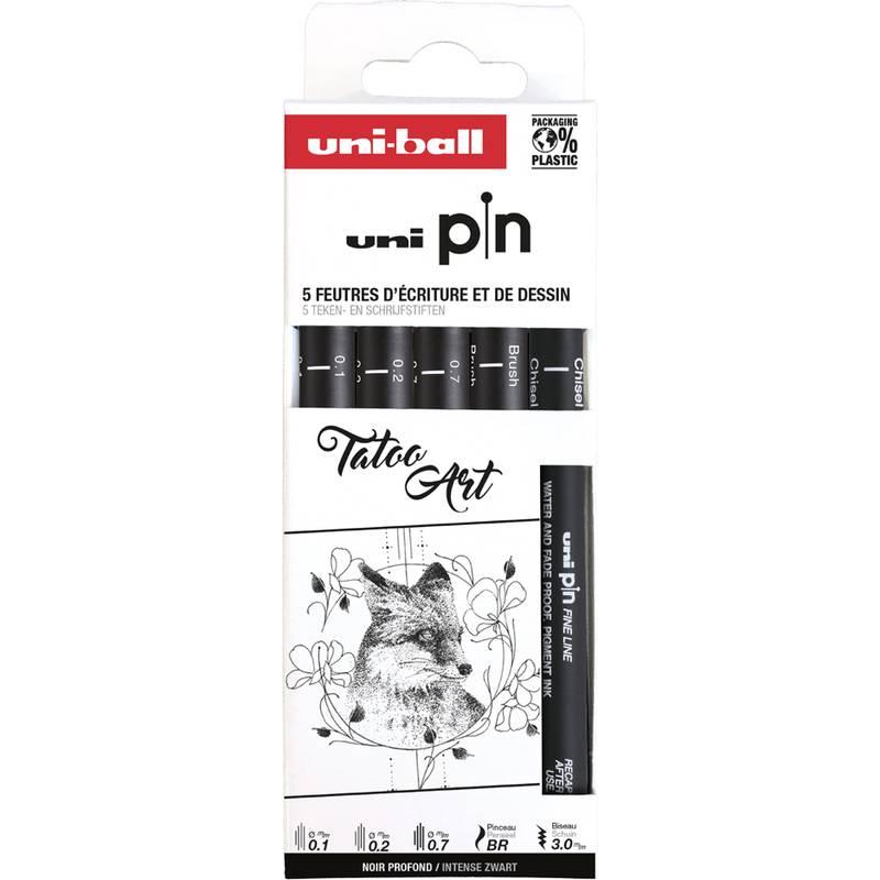 uni-ball Fineliner PIN "Tatoo Art" PF, 5er Set