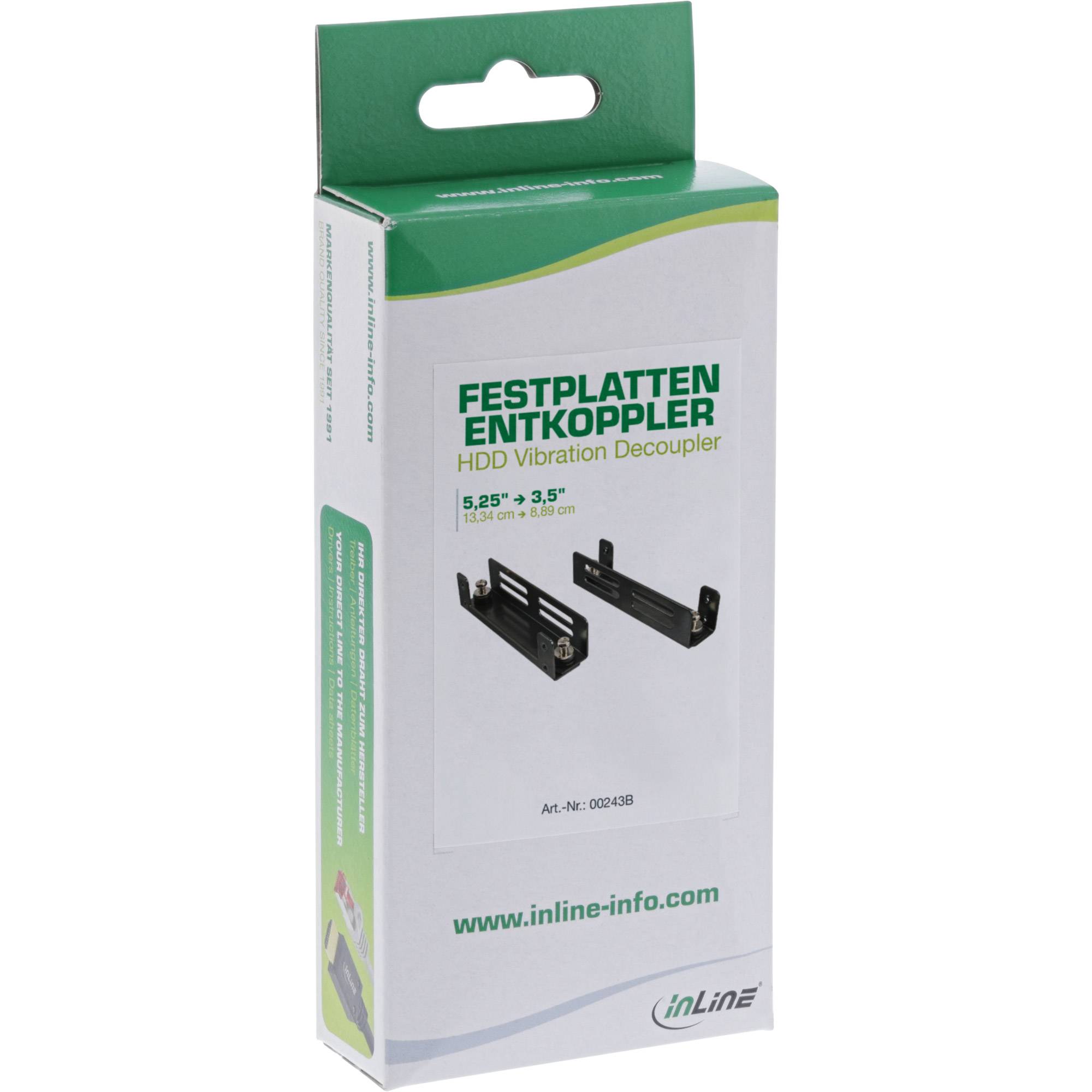 INLINE - Festplatten-Entkoppler - 13,34cm (5,25"") zu 8,89cm (3,5"") - schwarz