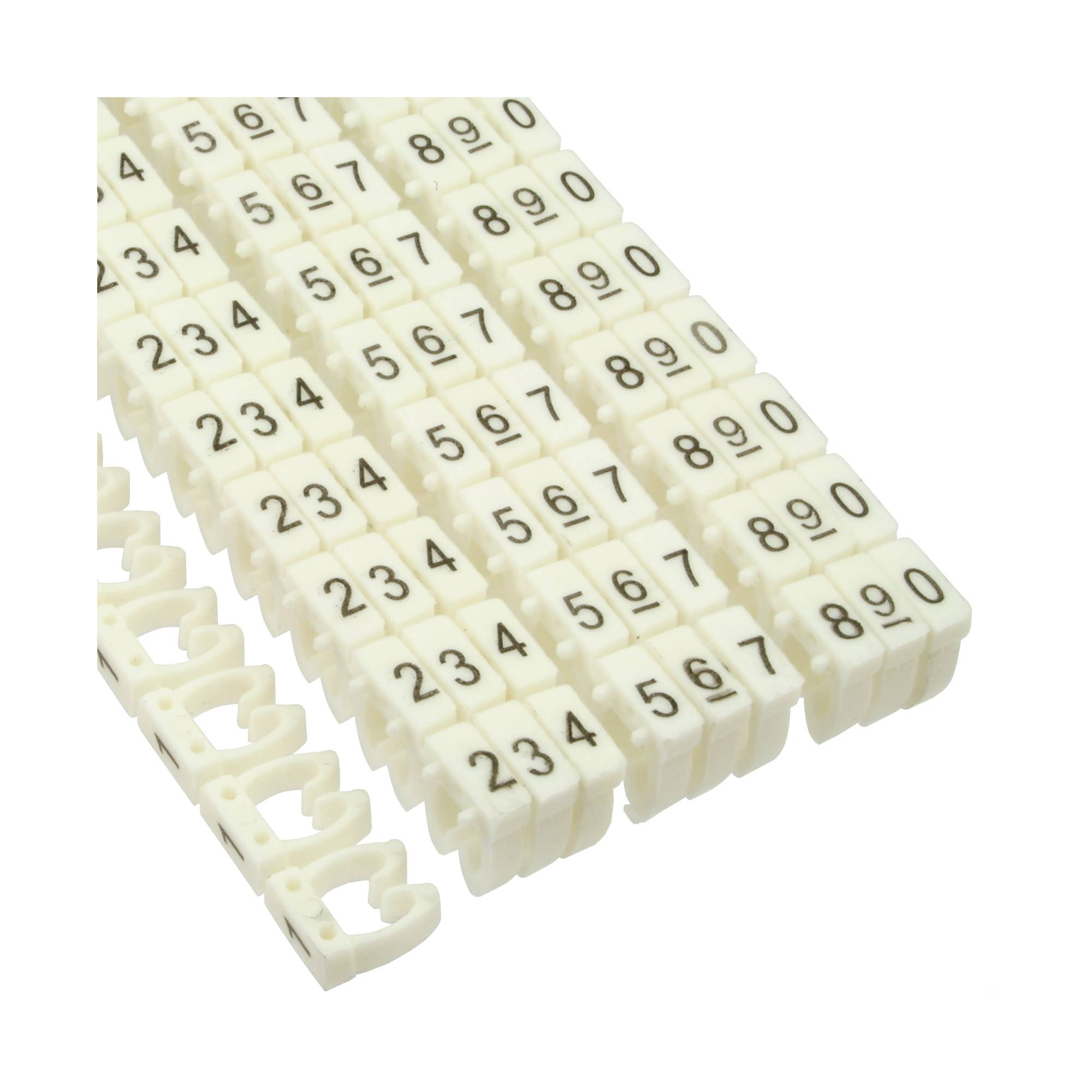 INLINE - 100er Pack Kabelmarkierer 6mm - Nr.0-9 - weiß