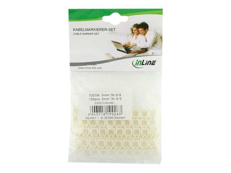 INLINE - 100er Pack Kabelmarkierer 6mm - Nr.0-9 - weiß
