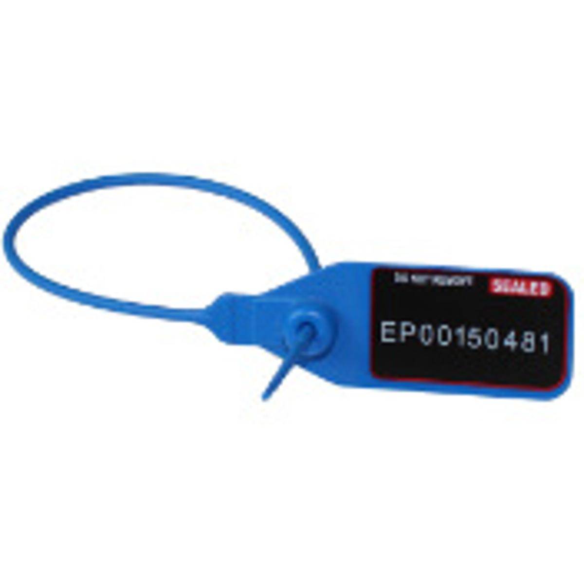 Universal-Lock M Durchziehplombe, Polypropylen, Blau, 2,3 mm Durchmesser x 200 mm (Nutzlänge), Aufdruck: fortlaufende Nummer (1 Pack mit 100 Stück)