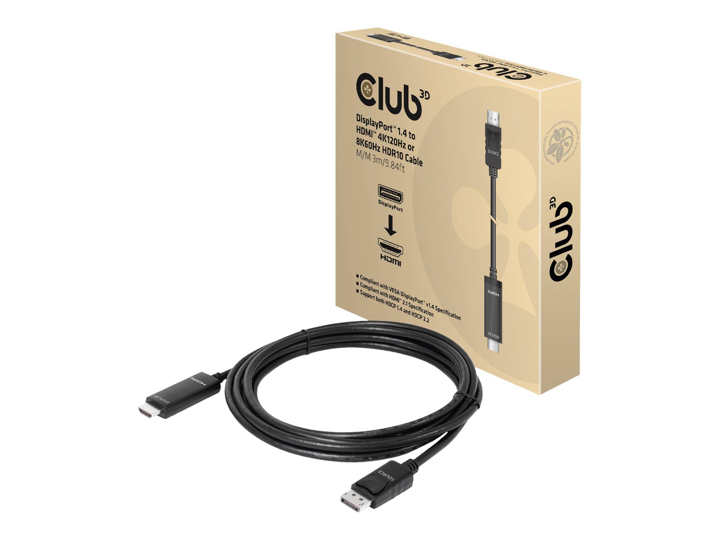 Club 3D Adapterkabel - DisplayPort männlich zu HDMI männlich